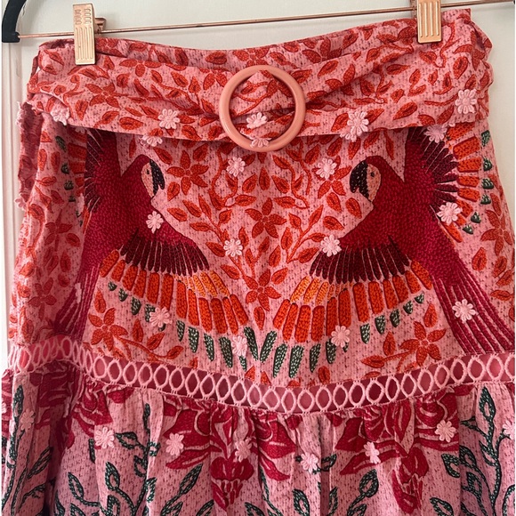 FARM RIO Ainika Macaws Maxi Skirt with Belt - Picture 3 of 5